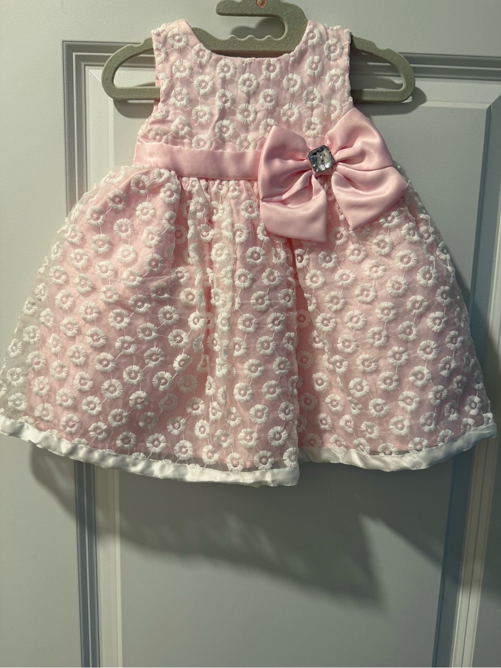 Blueberi Boulevard Pink and White Floral Bow Party Dress
